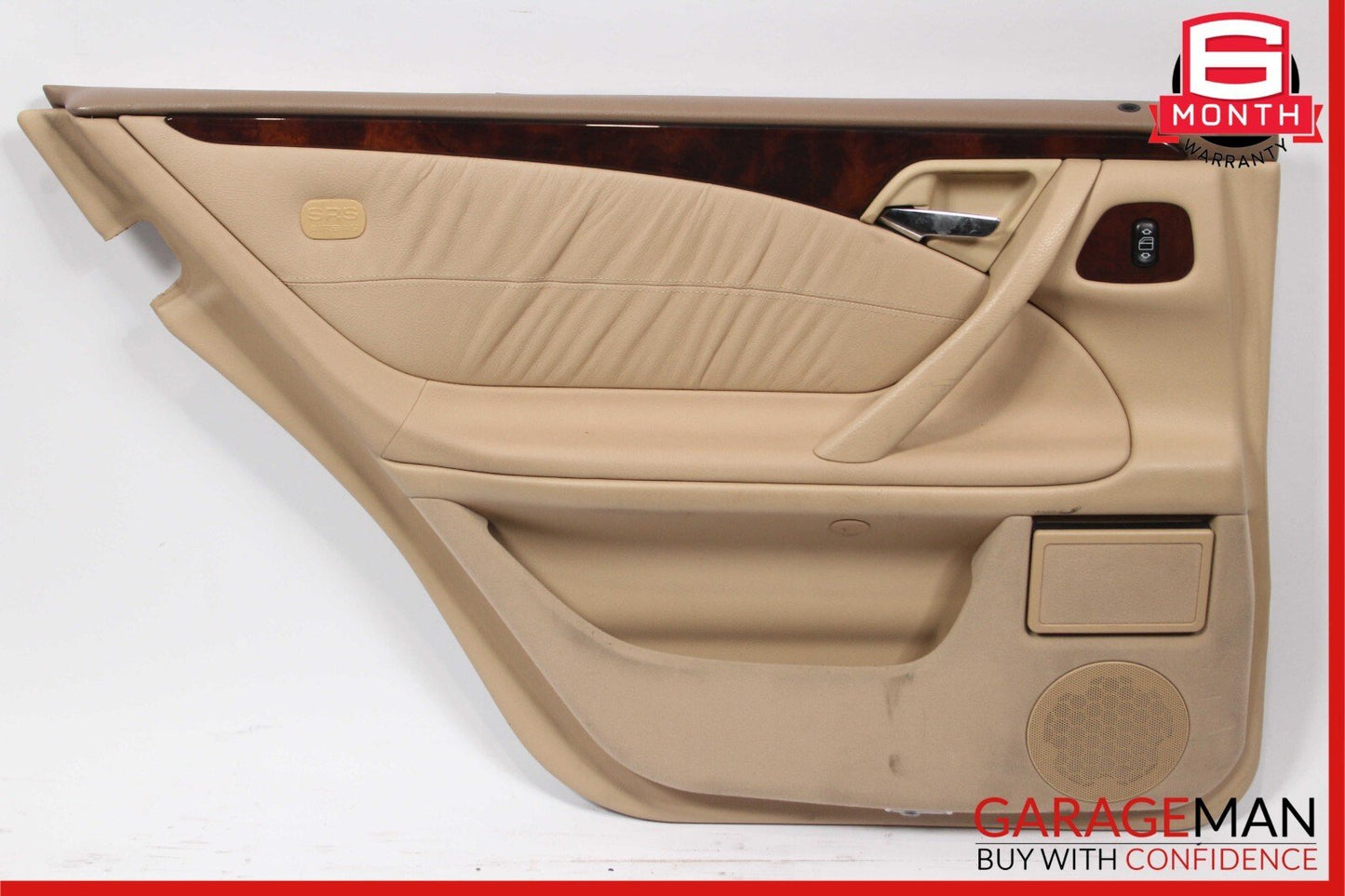 96-03 Mercedes W210 E320 Rear Left Side Interior Door Trim Panel Leather Java