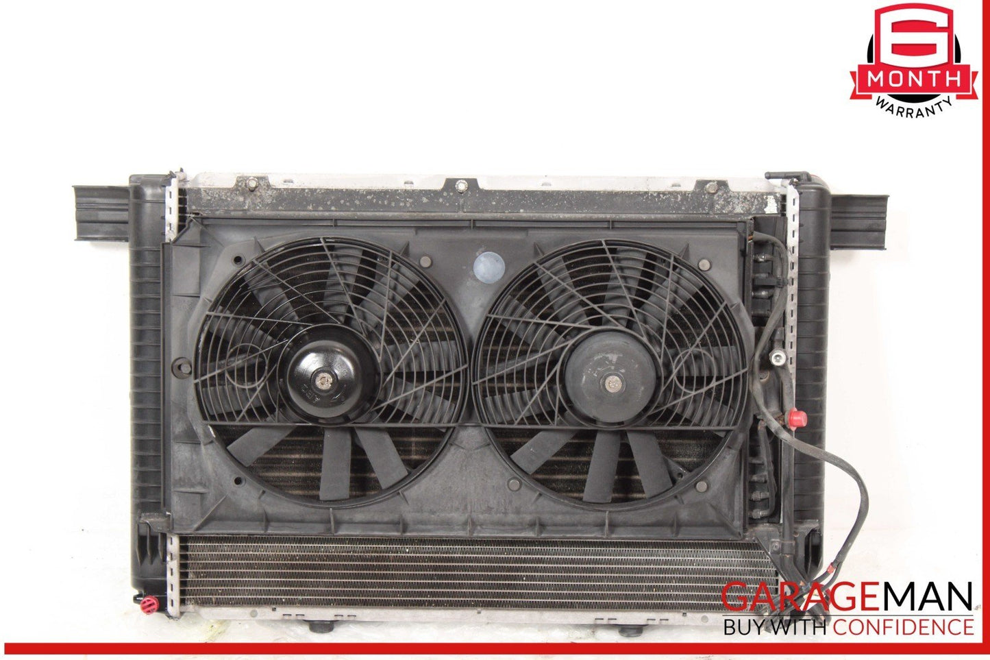 94-02 Mercedes R129 SL500 AC A/C Condenser Radiator Cooling Fan Shroud Motor OEM