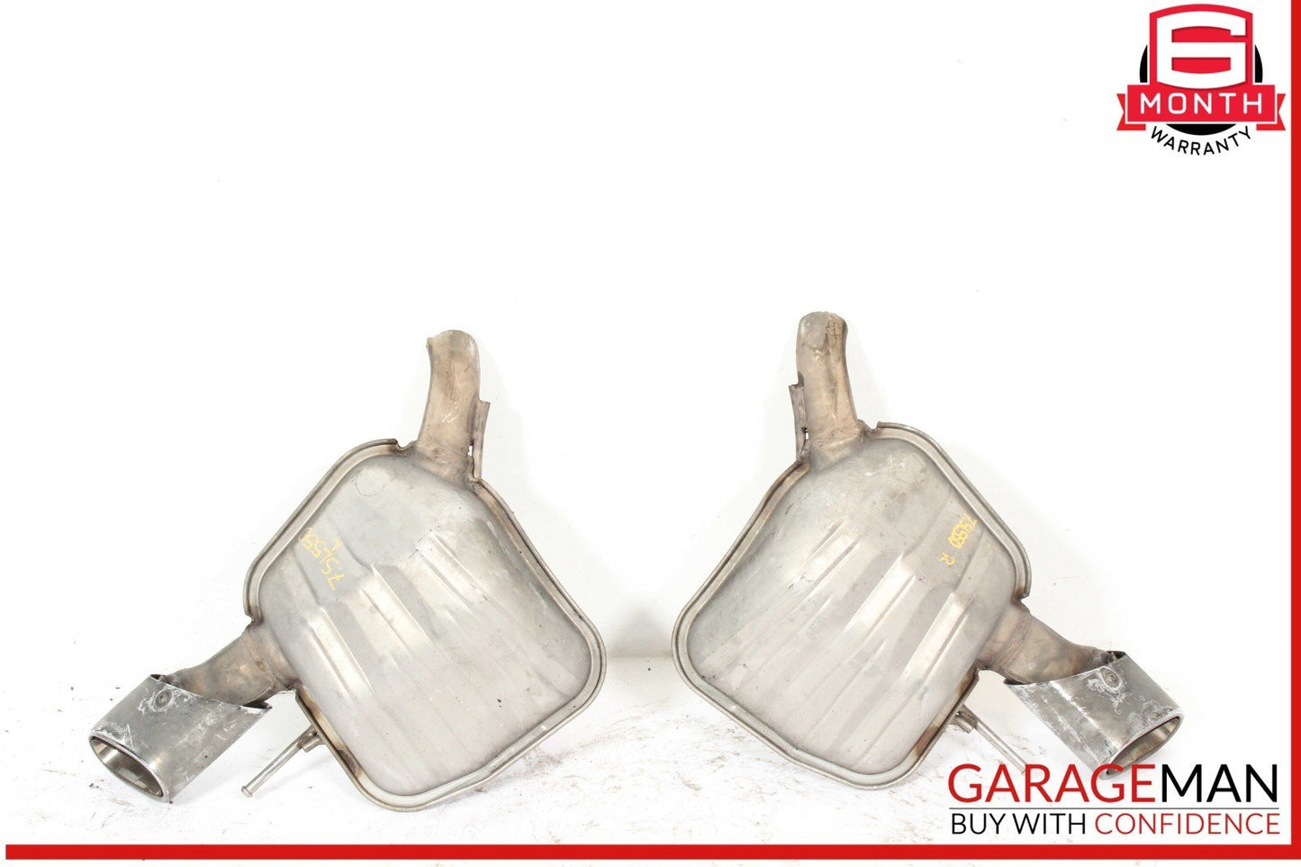 03-08 Mercedes R230 SL550 SL600 Rear Exhaust Mufflers Muffler Tip Tips Set of 2
