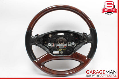 10-14 Mercedes W221 S550 S600 Steering Wheel w/ Paddle Shifters Black Wood OEM