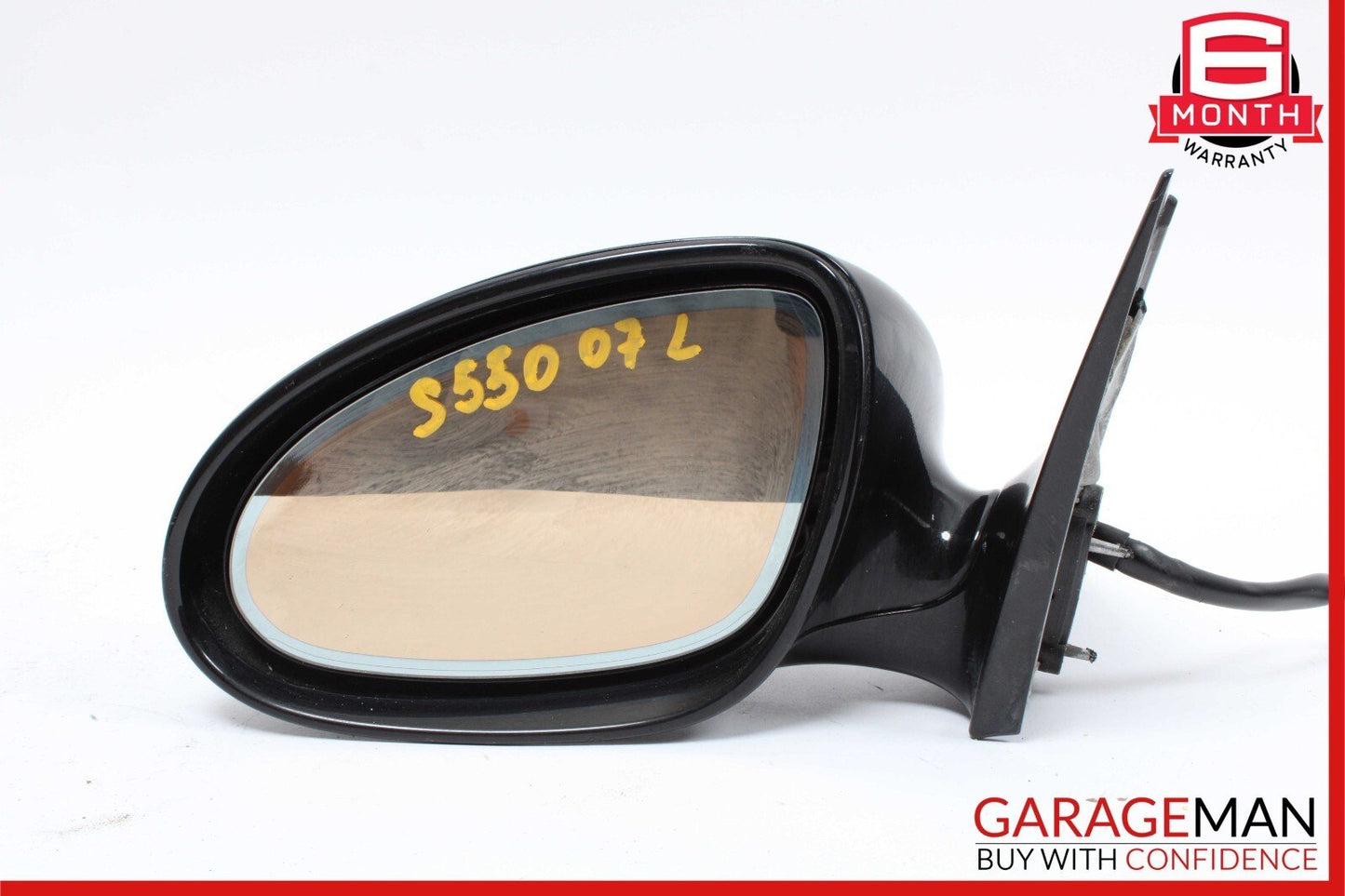 07-09 Mercedes W221 S550 S600 Front Left Side Mirror Door Rear View Black OEM