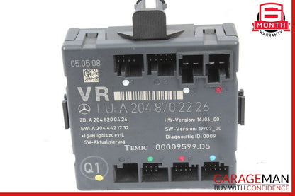 08-18 Mercedes W204 C300 C250 E400 Front Right Side Door Control Module OEM