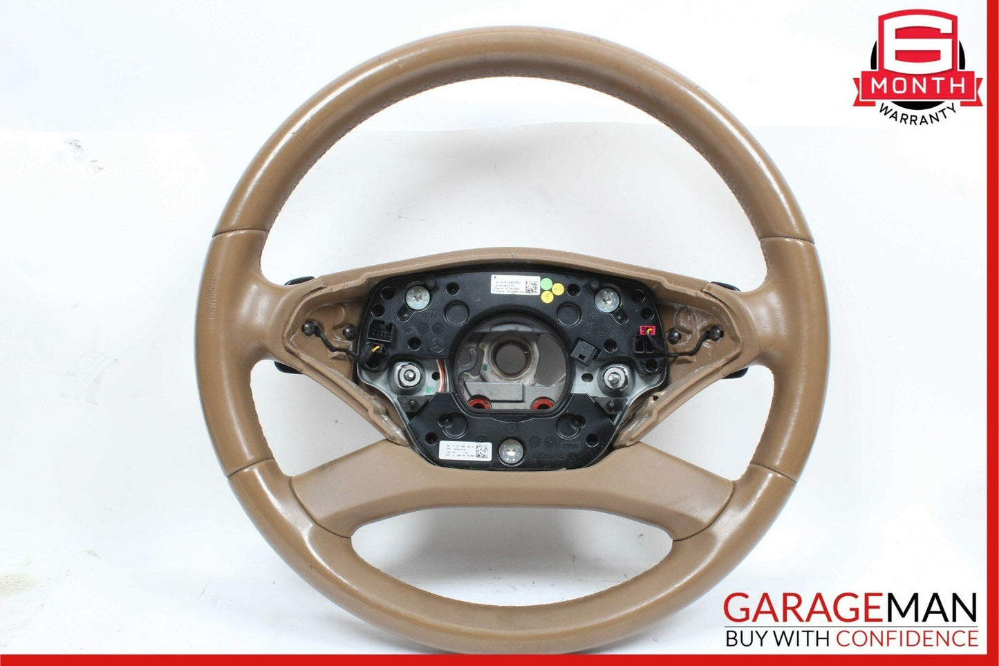 10-13 Mercedes W221 S400 HYBRID 4 Spoke Steering Wheel w/ Paddle Shifters Beige
