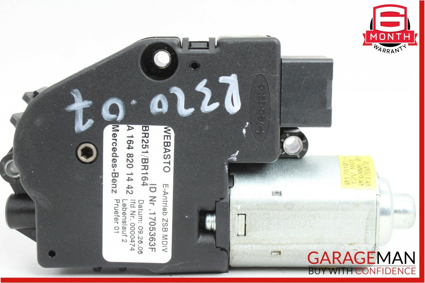 06-12 Mercedes R320 GL450 GL550 ML350 Pano Panoramic Sunroof Sun Roof Motor Unit