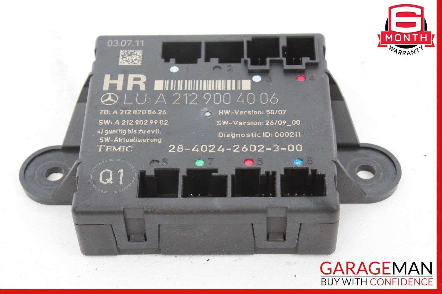 08-18 Mercedes W212 E350 CLS550 Rear Right Side Door Control Module OEM