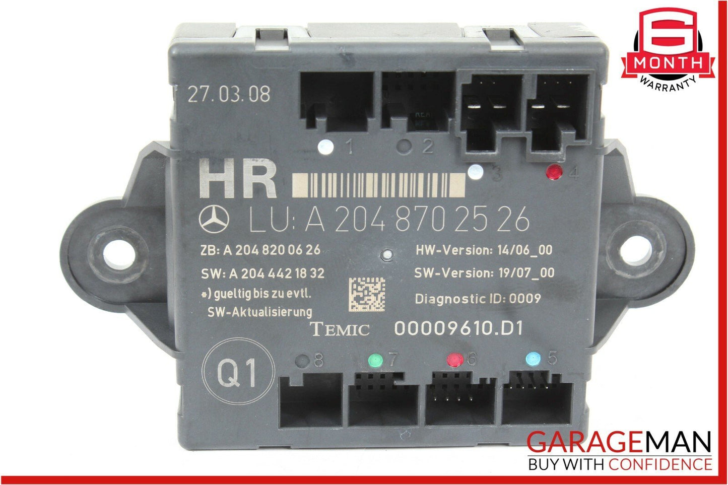 08-14 Mercedes W204 C300 Rear Right Passenger Side Door Controller Module OEM