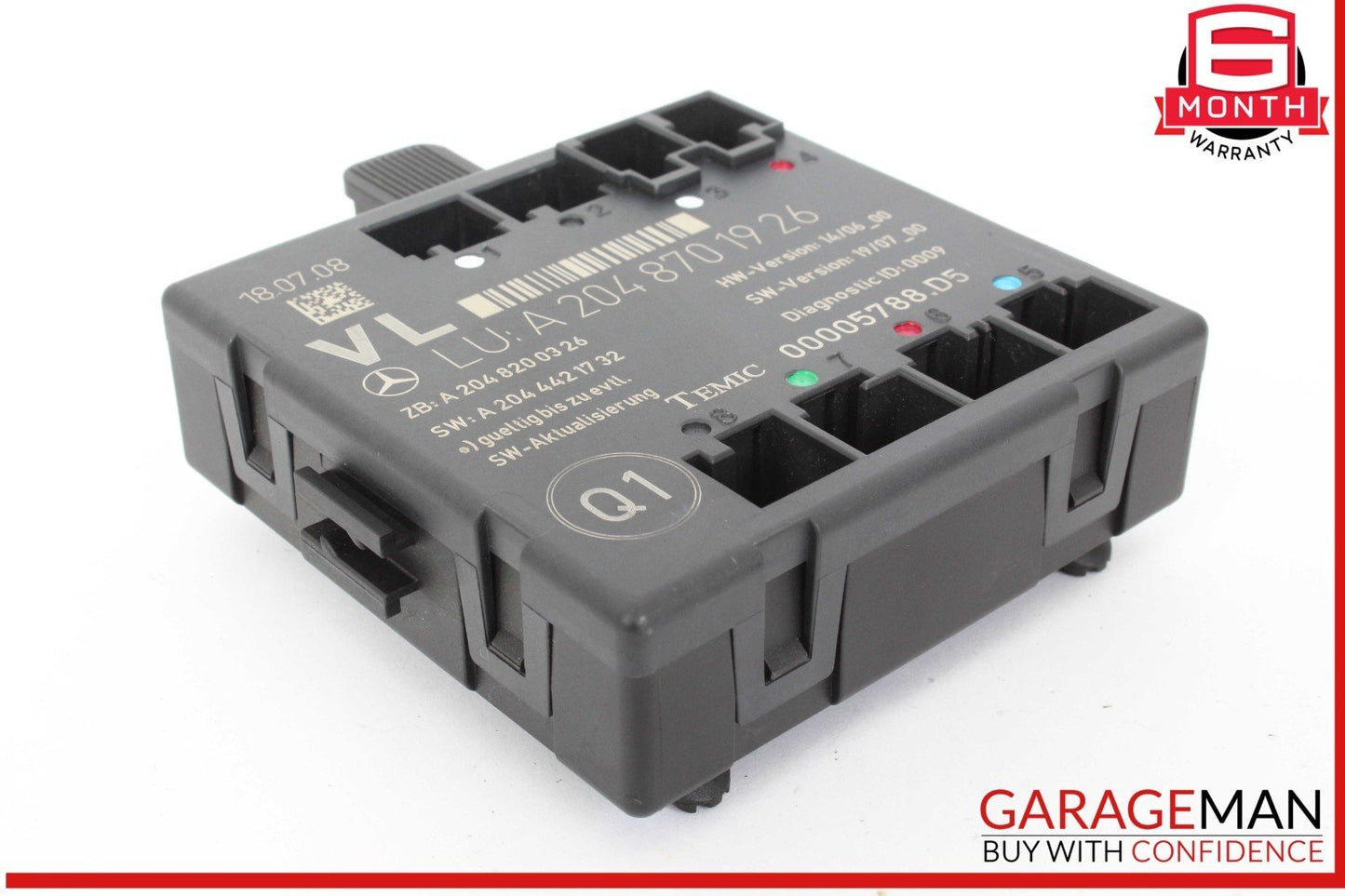 08-18 Mercedes W204 C300 C250 Front Left Driver Side Door Control Module Unit