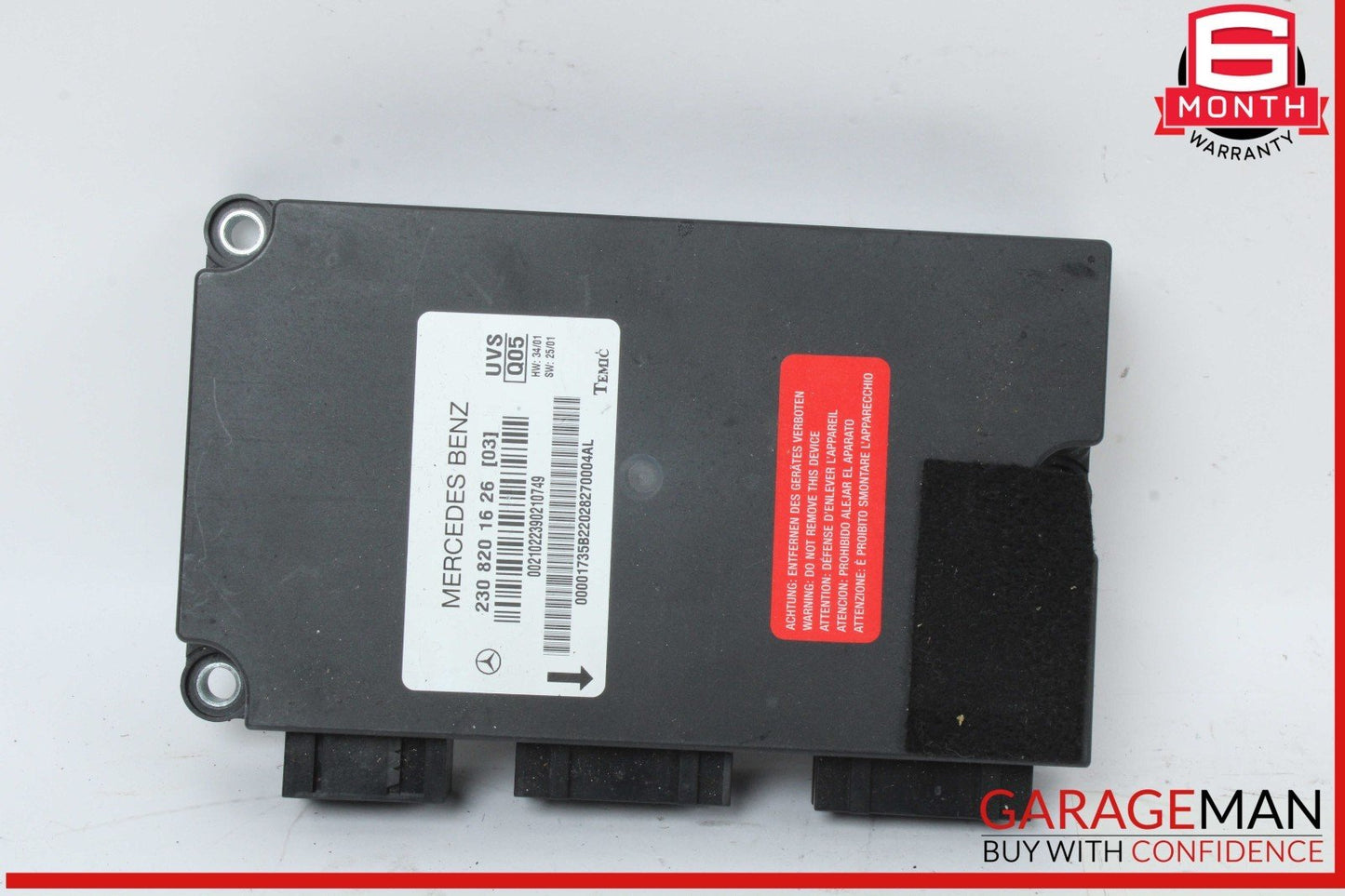 03-08 Mercedes R230 SL500 SL55 AMG SL550 Convertible Top Roof Control Module OEM