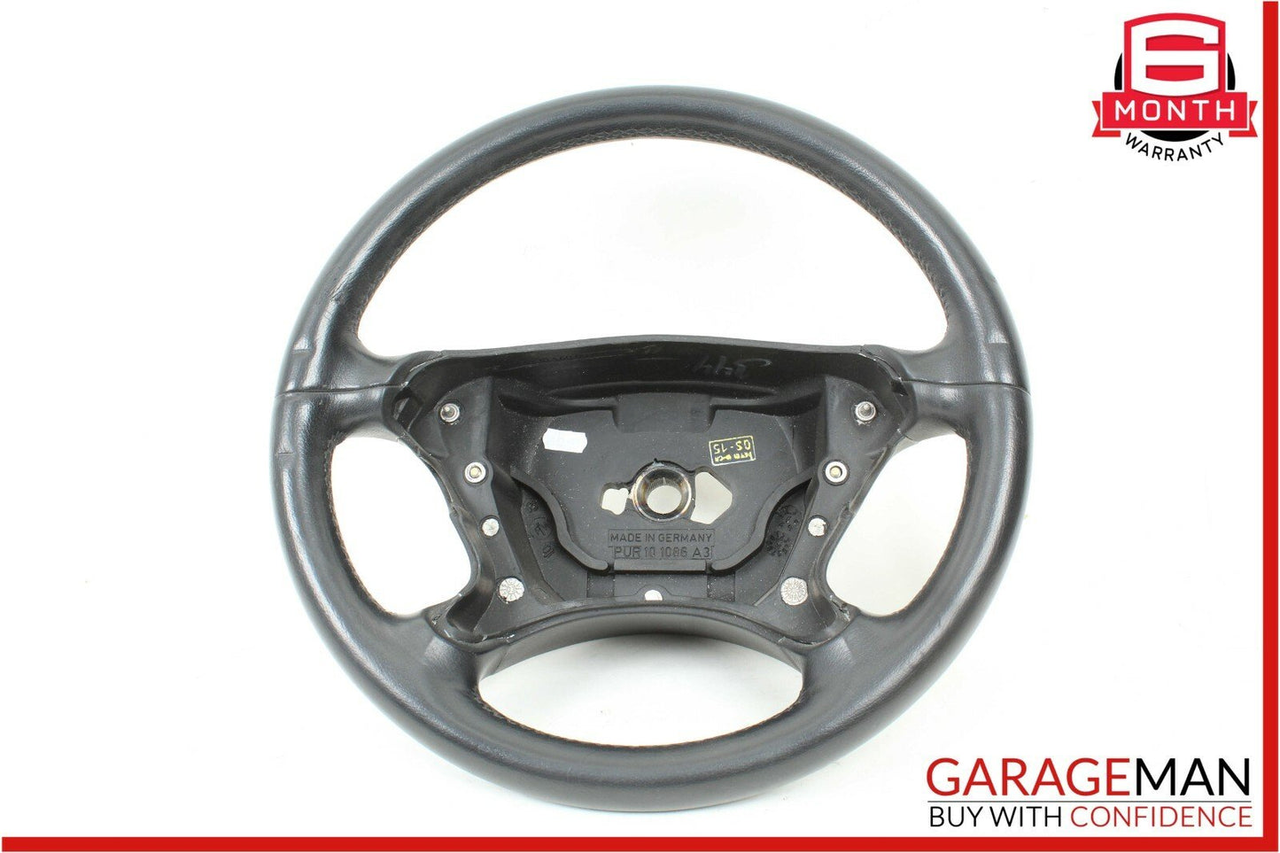 03-09 Mercedes R230 SL500 CLK350 Driver 4 Spoke Steering Wheel Leather Black OEM