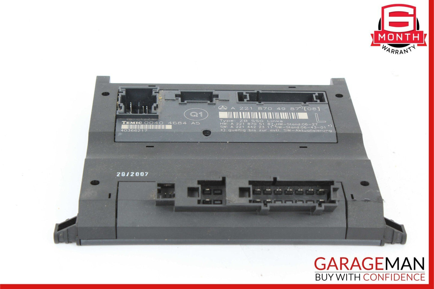 07-13 Mercedes W221 S550 S400 S63 AMG Front Left Side Under Seat Controller Unit