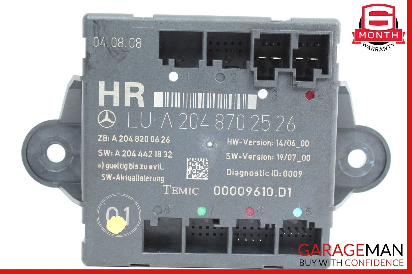 08-14 Mercedes W204 C280 C350 Rear Right Side Door Control Module 2048702526 OEM