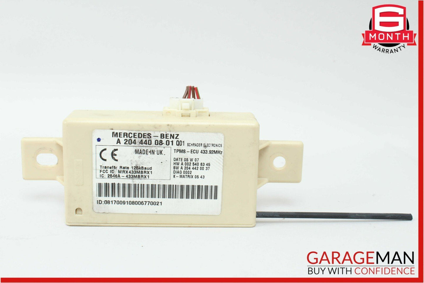 08-11 Mercedes W204 C300 Tire Pressure Monitoring System TPMS Receiver Module