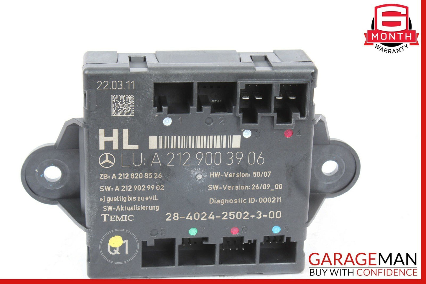 08-14 Mercedes W204 C250 C300 Rear Left Driver Side Door Control Module OEM
