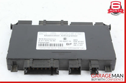 03-12 Mercedes GL500 GL450 CLS550 E350 Front Right Seat Control Module Unit