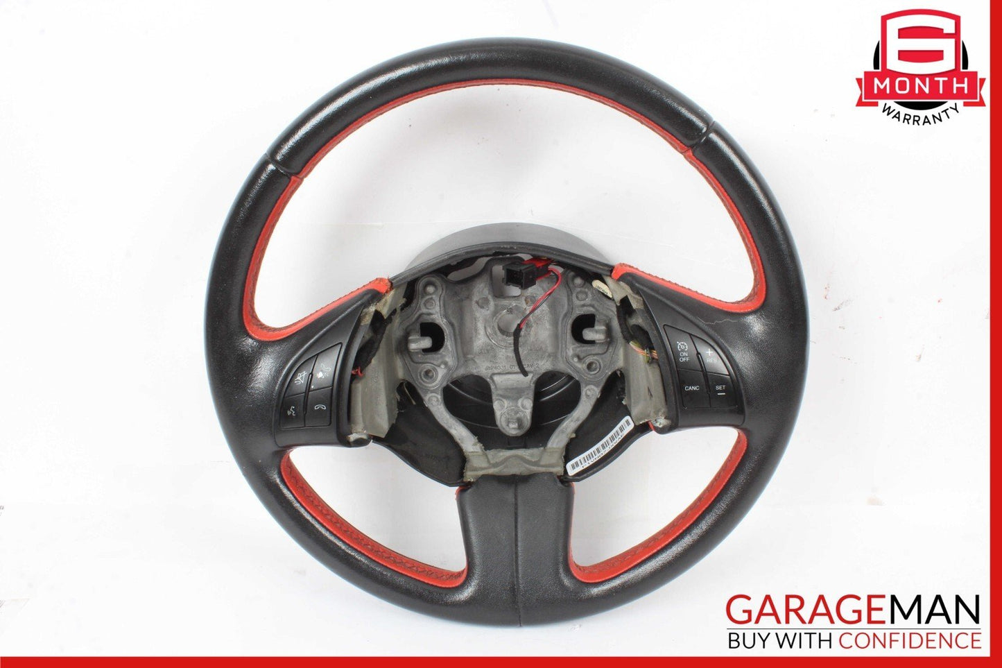 12-17 Fiat 500 Steering Wheel Black & Red Leather P1VN07JXWAE