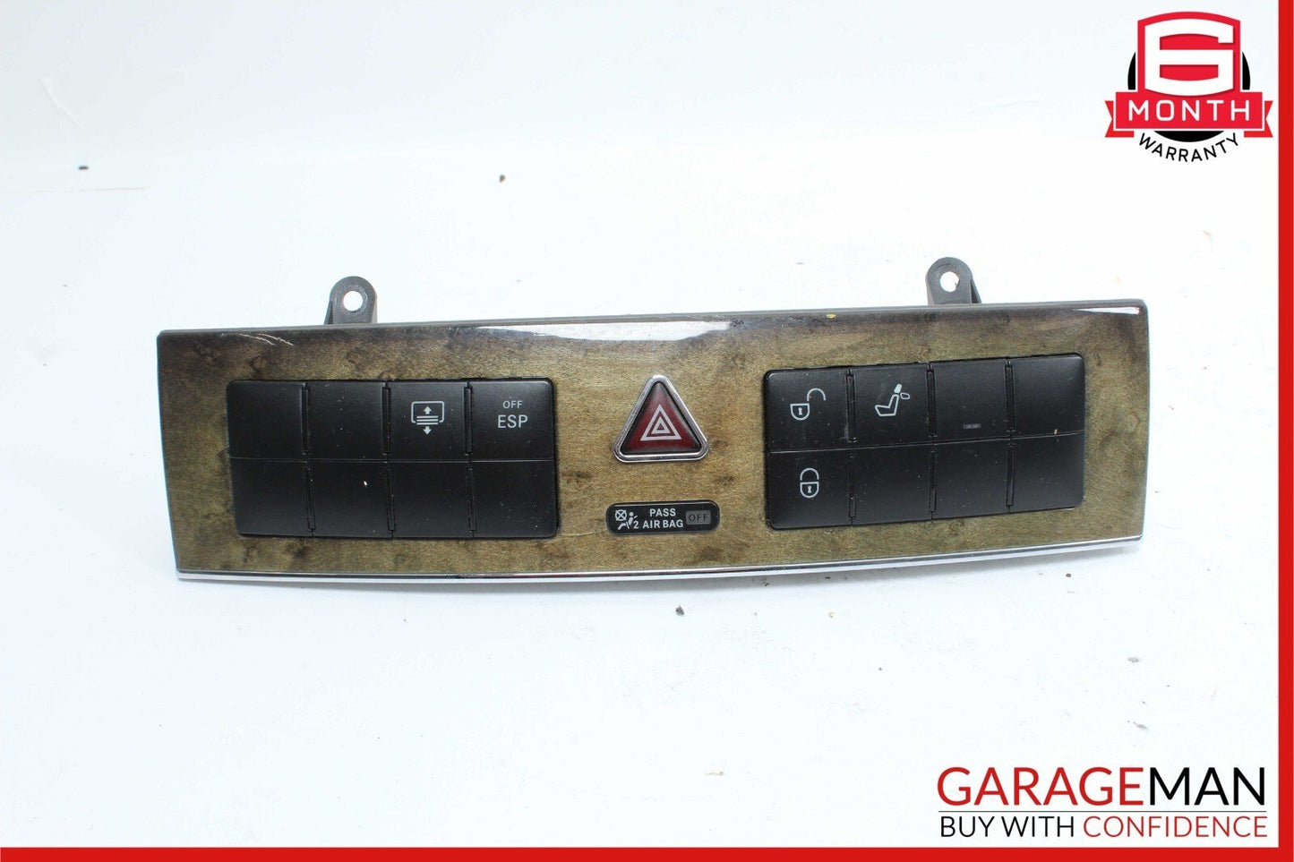 05-07 Mercedes W203 C230 Dash Door Lock Hazard Light Control Switch Walnut OEM
