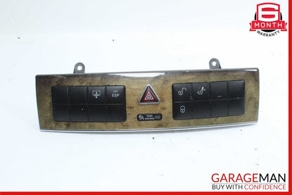 05-07 Mercedes W203 C230 Dash Door Lock Hazard Light Control Switch Walnut OEM