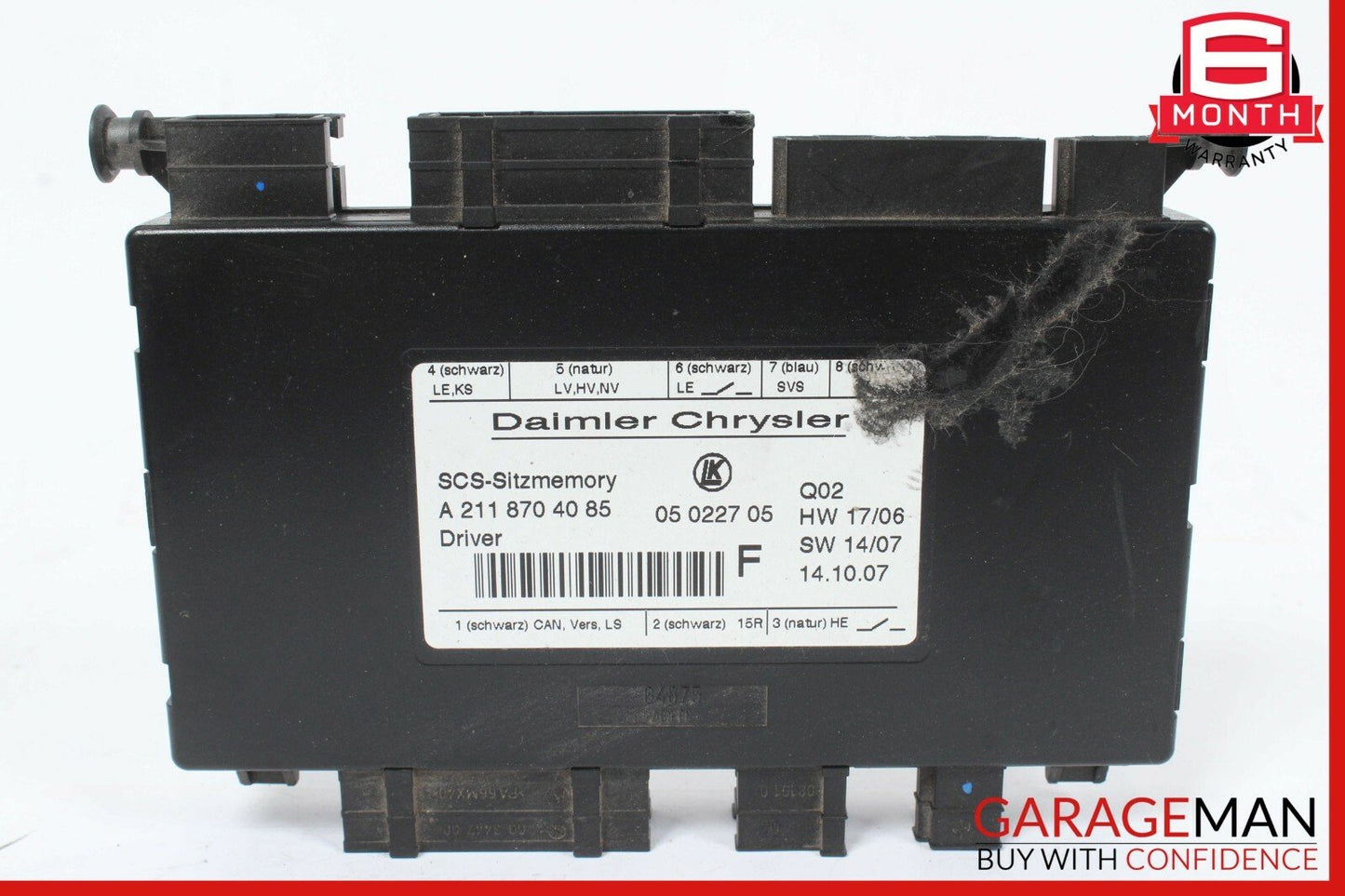 03-11 Mercedes X164 GL320 E350 Seat Control Module Front Left 2118704085 OEM