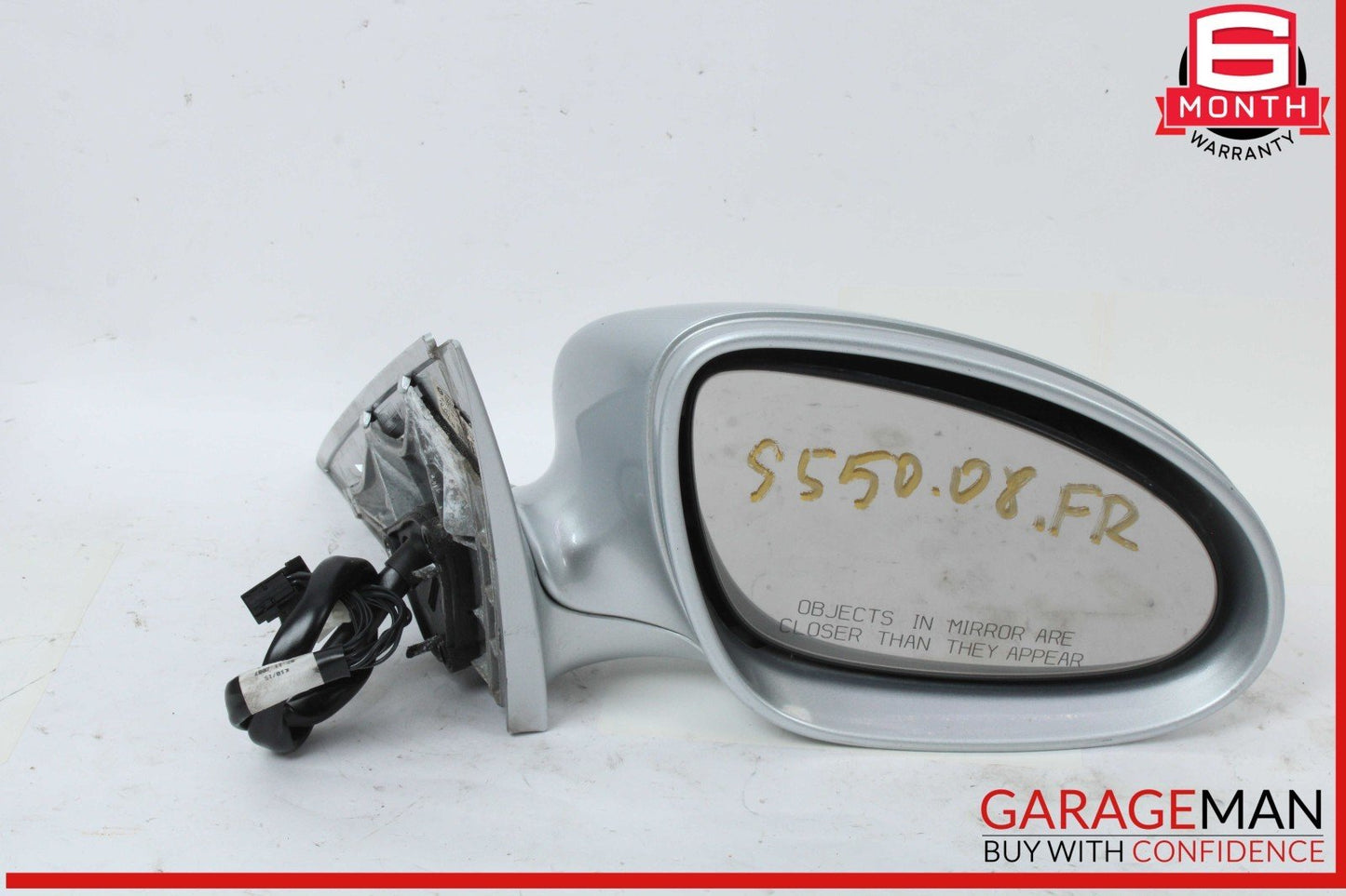 07-09 Mercedes W221 S550 S600 Front Right Side Door Rear View Mirror Silver OEM