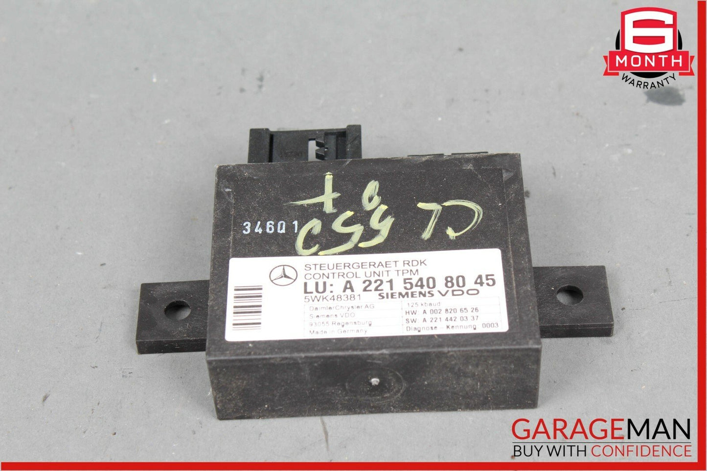 07-13 Mercedes W216 CL550 S63 AMG Tire Pressure Monitor Module Unit 2215408045