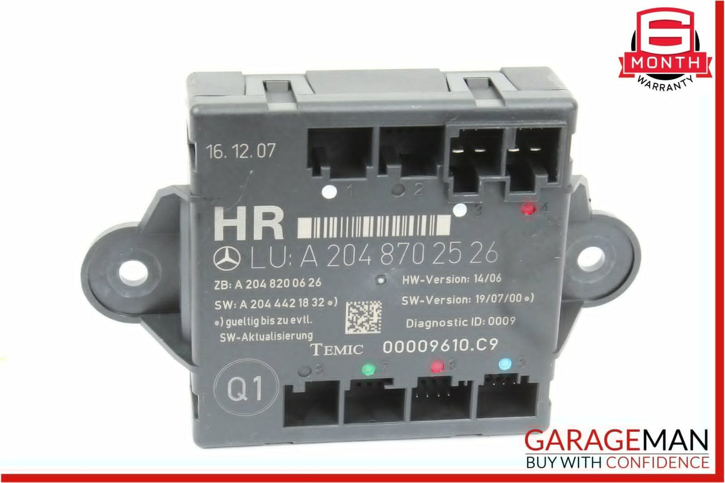 08-14 Mercedes W204 C300 Rear Right Passenger Side Door Controller Module