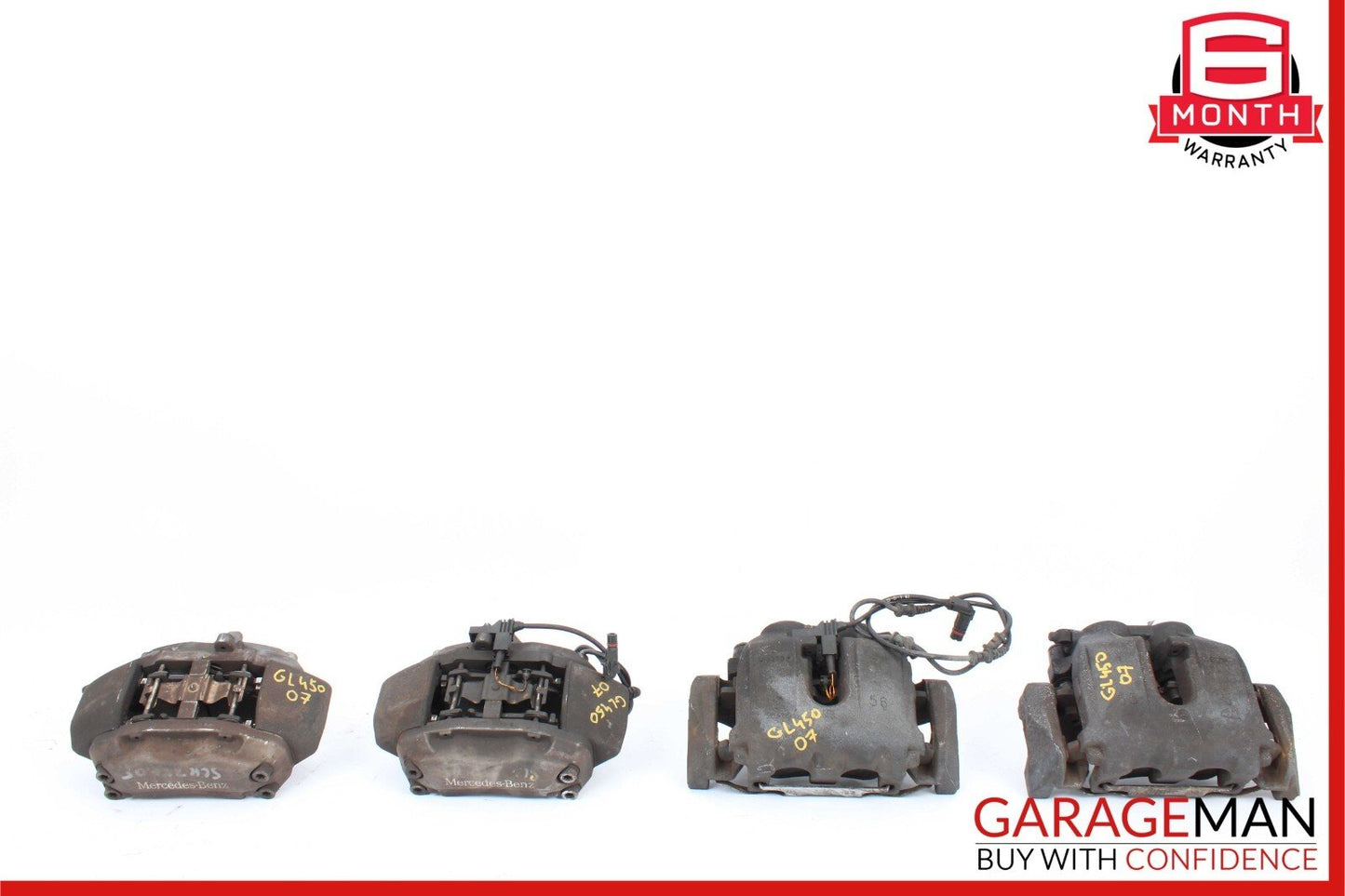 06-12 Mercedes X164 GL450 Complete Right & Left Brake Caliper Calipers Set of 4