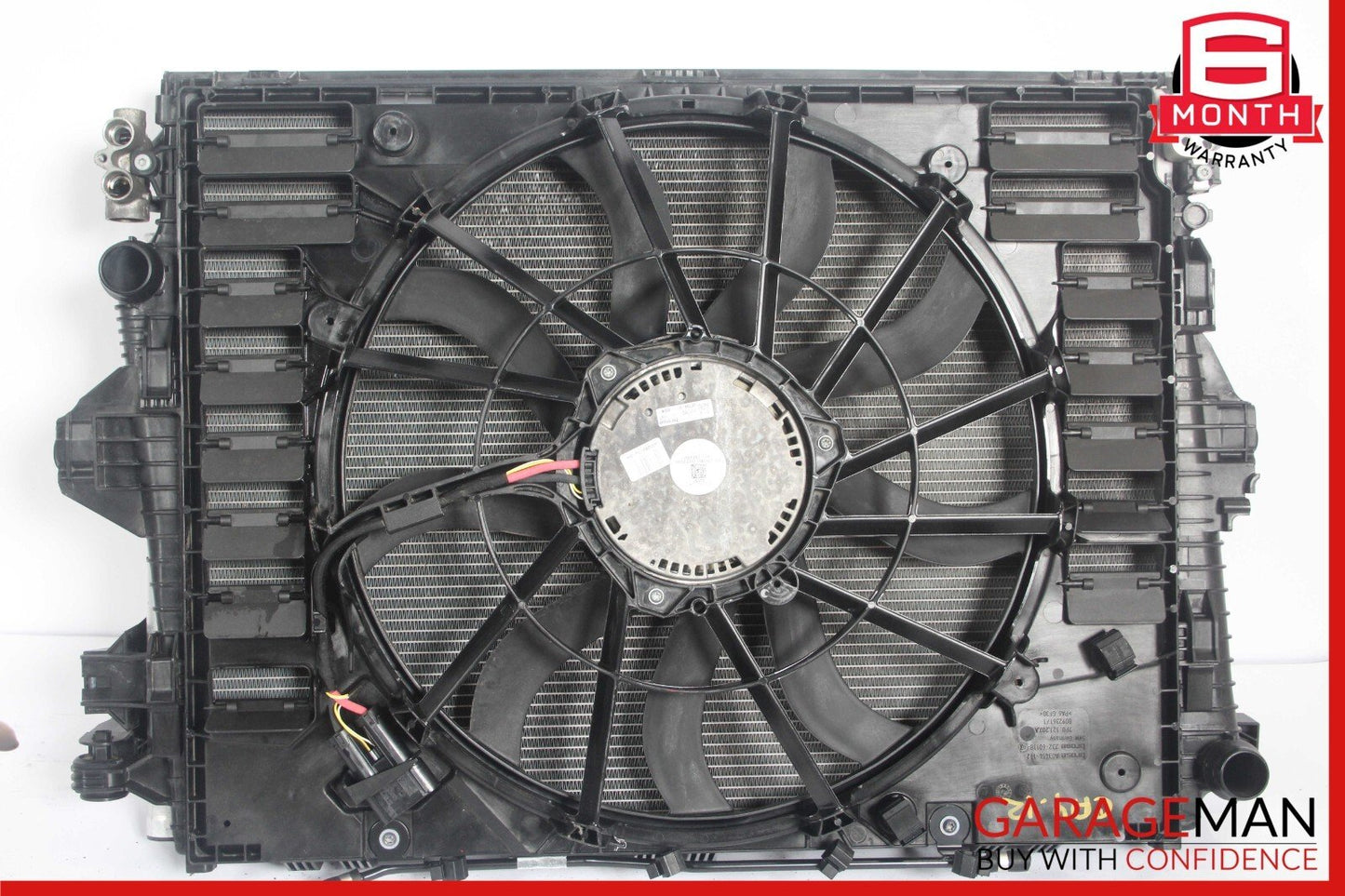 11-18 Porsche Cayenne 958 Engine Radiator Cooling Fan Motor A/C Condenser Assy