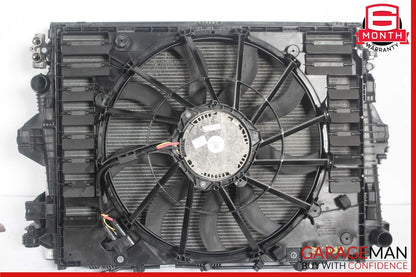 11-18 Porsche Cayenne 958 Engine Radiator Cooling Fan Motor A/C Condenser Assy