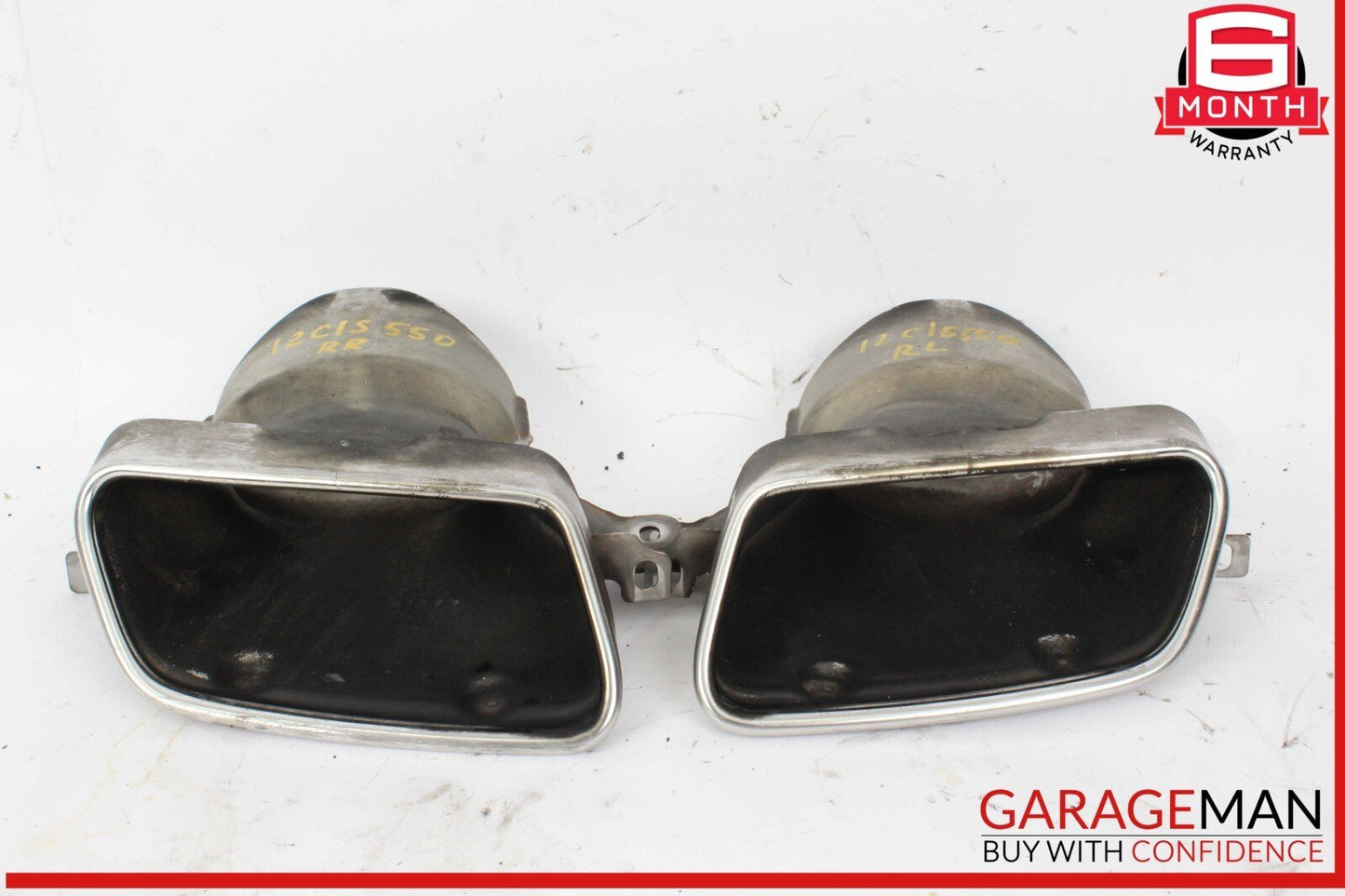 10-17 Mercedes X164 GL450 Rear Bumper Exhaust Muffler Tips Set of 2 OEM