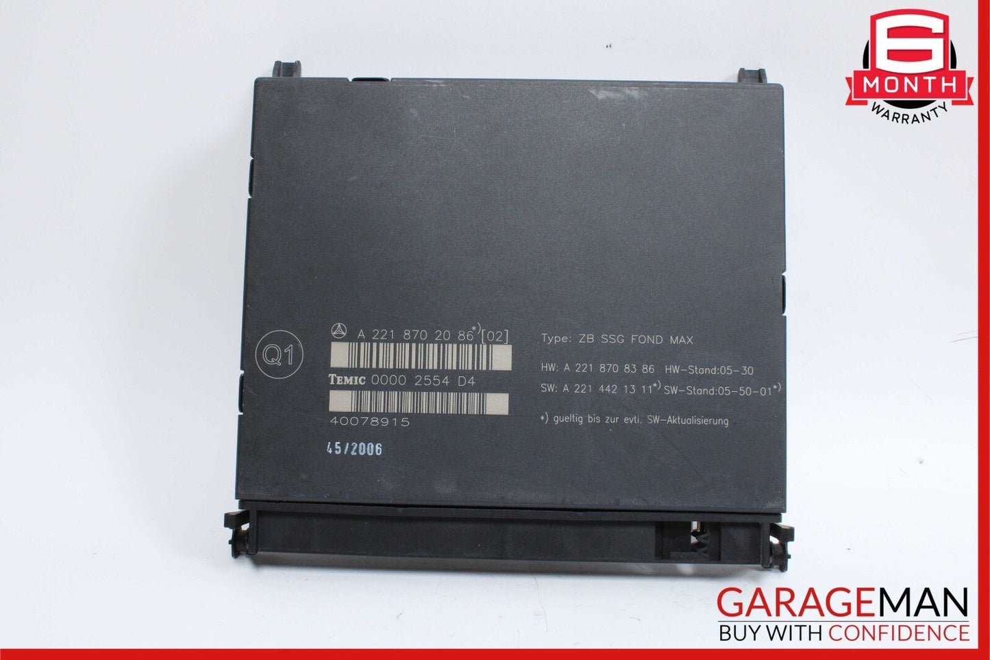 07-09 Mercedes W221 S450 S550 Individual Rear Seats Control Controller Module