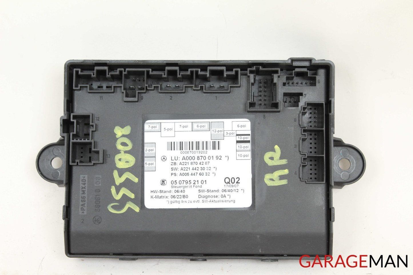 07-13 Mercedes W221 S550 S65 AMG Rear Door Control Module Unit 0008700192 OEM