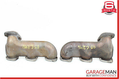 01-04 Mercedes W203 C240 C320 Left & Right Side Exhaust Manifold Header Set OEM