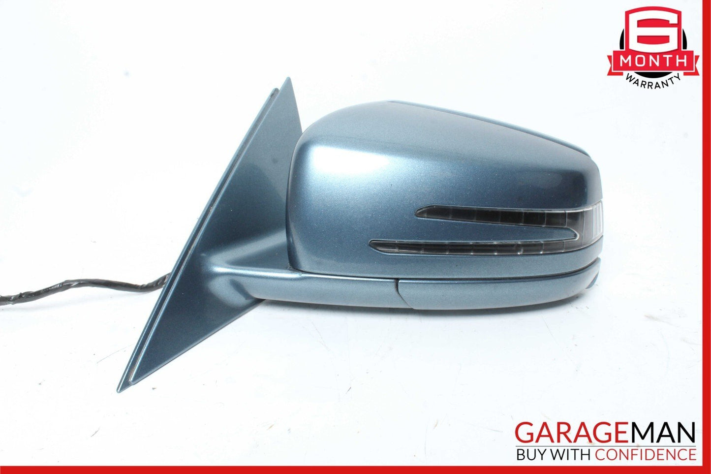 10-13 Mercedes W221 S550 Front Left Side Mirror Door Rear View Tanzanite Blue