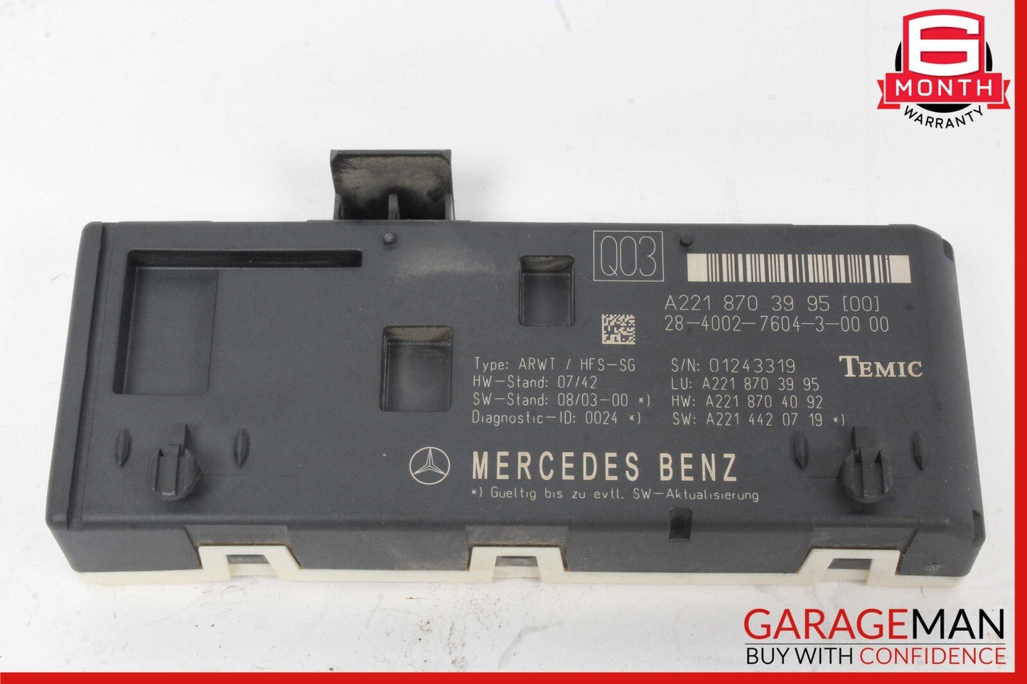 07-14 Mercedes CL600 S500 S550 CL550 Trunk Release Remote Open Close Module Unit