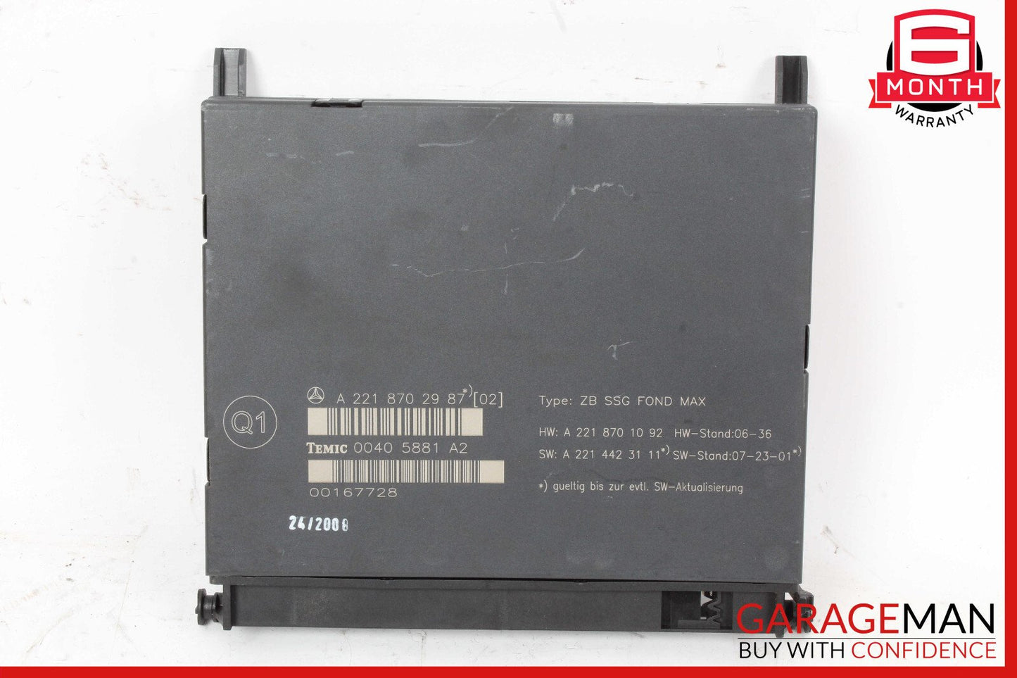 07-13 Mercedes W221 S63 S400 Rear Seat Control Unit Module 2218707293 OEM