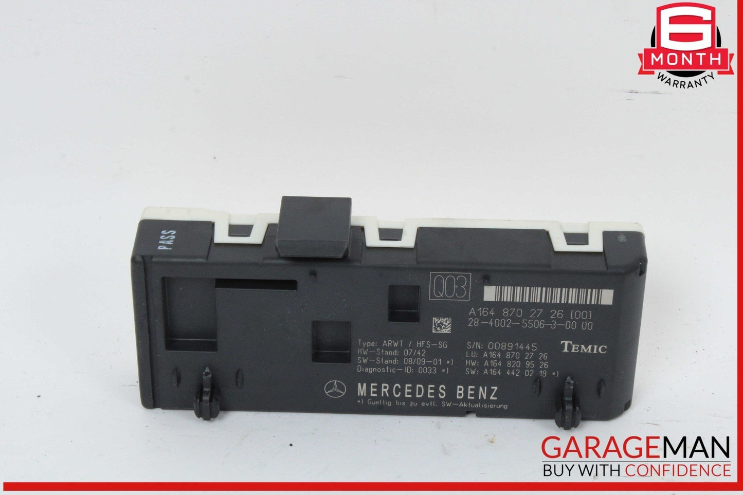 09-13 Mercedes X164 GL450 R350 Trunk Lid Liftgate Tail Gate Control Module OEM