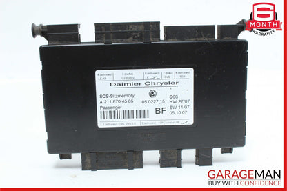 03-12 Mercedes GL350 GL450 E350 SLK350 Front Right Seat Controller Module Unit