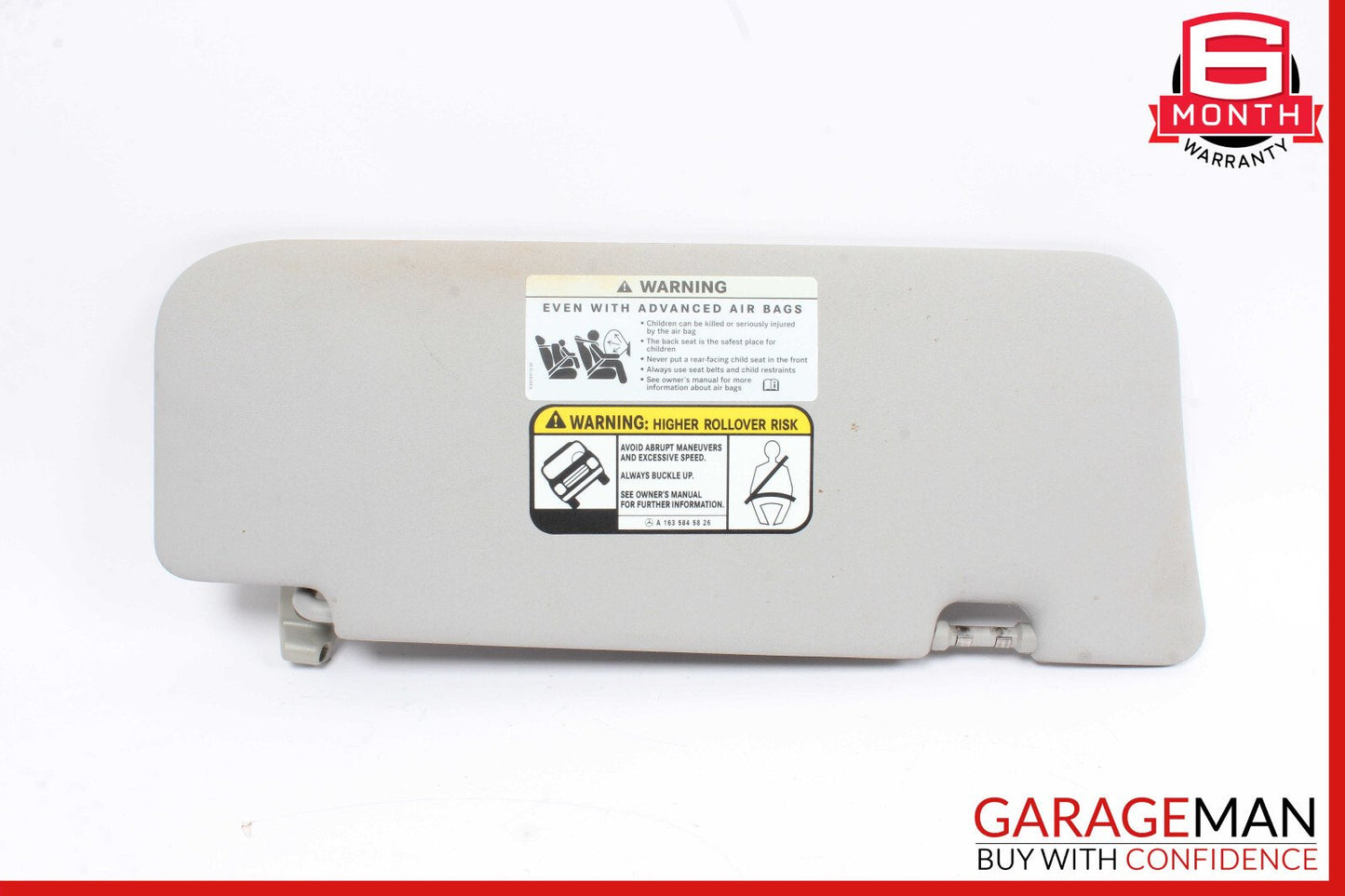 06-12 Mercedes GL450 ML450 Front Left Sun Visor Sunvisor Shade Assembly Grey