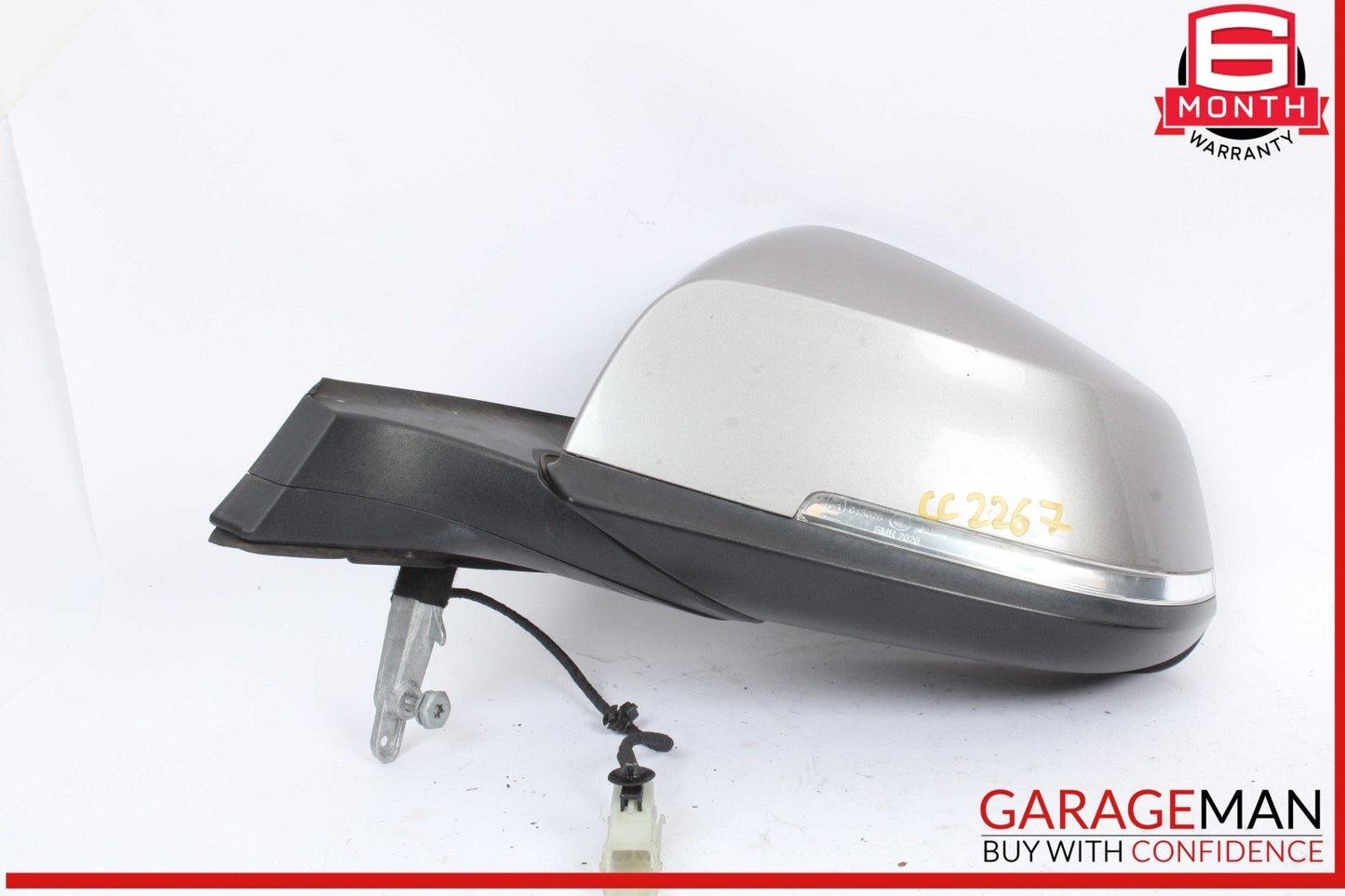 14-21 BMW i3 I01 Hybrid Front Left Side Door Rear View Mirror Heated Gray OEM