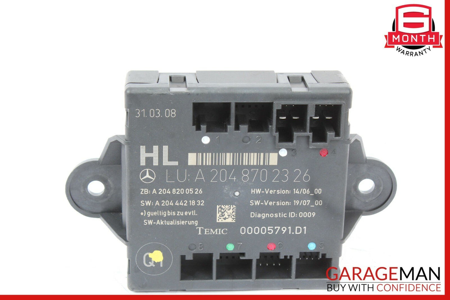 08-14 Mercedes W204 C300 C350 Rear Left Side Door Control Module 2048702326 OEM