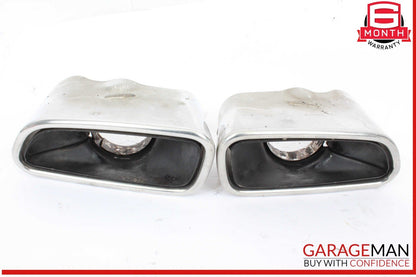 09-19 Mercedes R172 SLK250 Rear Bumper Exhaust Muffler Tips Set of 2 OEM