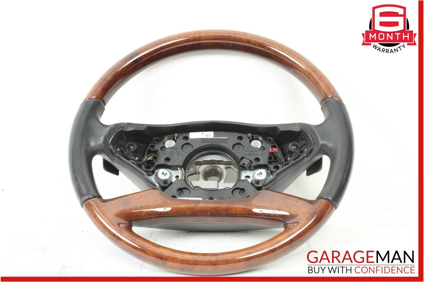 10-13 Mercedes W221 S400 S550 S600 S65 AMG 4 Spoke Steering Wheel Brown Wood OEM