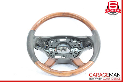 07-10 Mercedes CL550 S550 4 Spoke Steering Wheel Gray w/ Paddles Assy Wood
