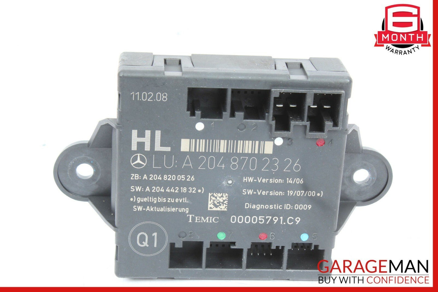 08-14 Mercedes W204 C300 C350 Rear Left Side Door Control Module 2048702326 OEM