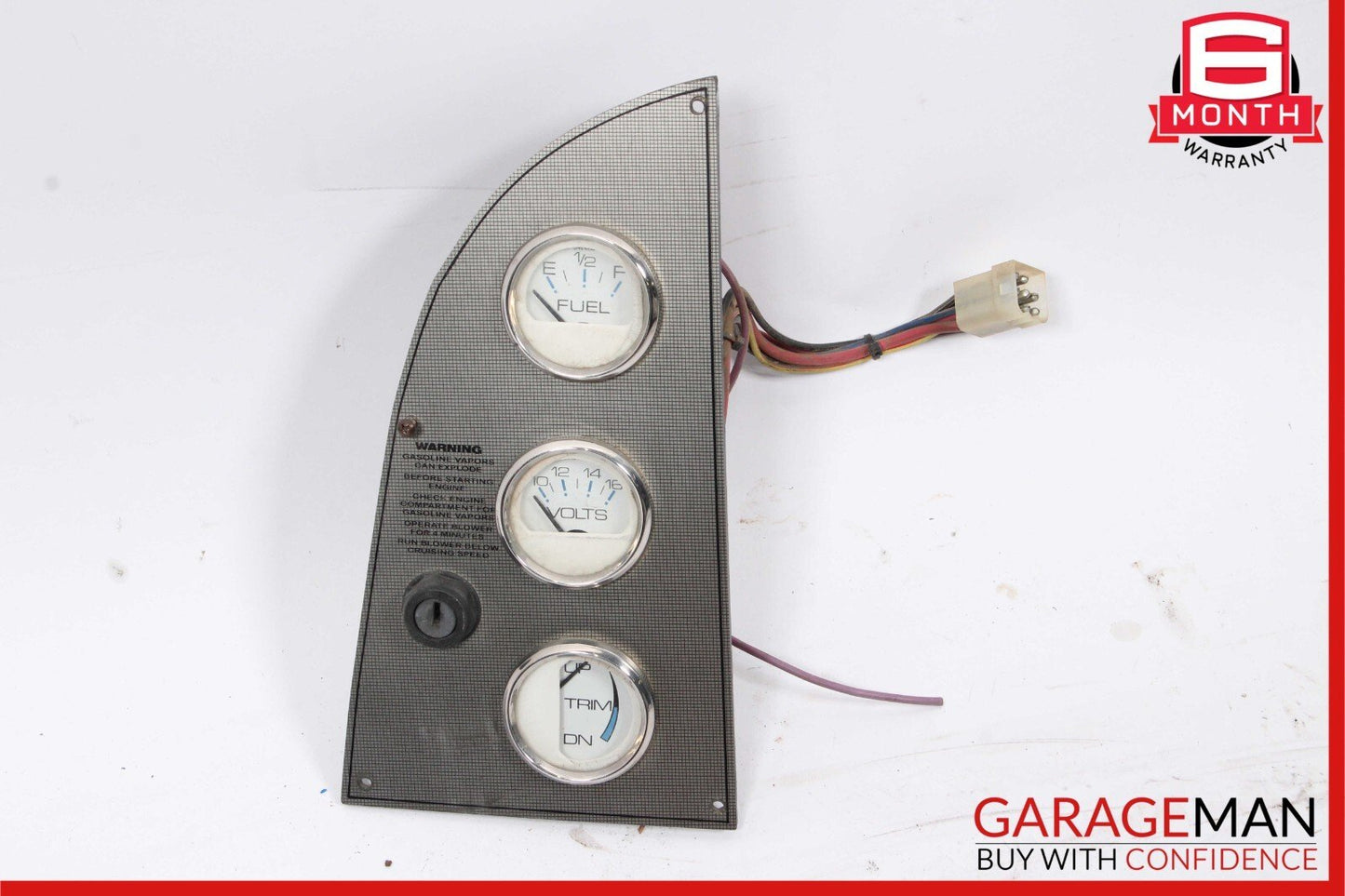 Mercruiser Dash Ignition Cylinder Fuel Volts Indicator Trim Panel Assembly