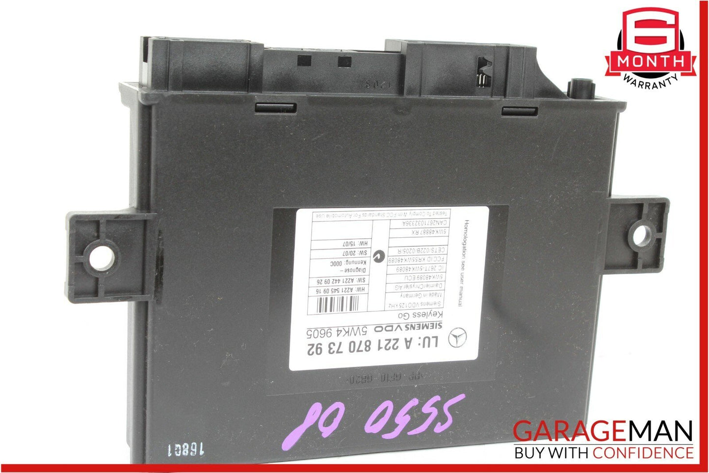 07-14 Mercedes S550 CL63 AMG Keyless Go Control Controller Module Unit OEM