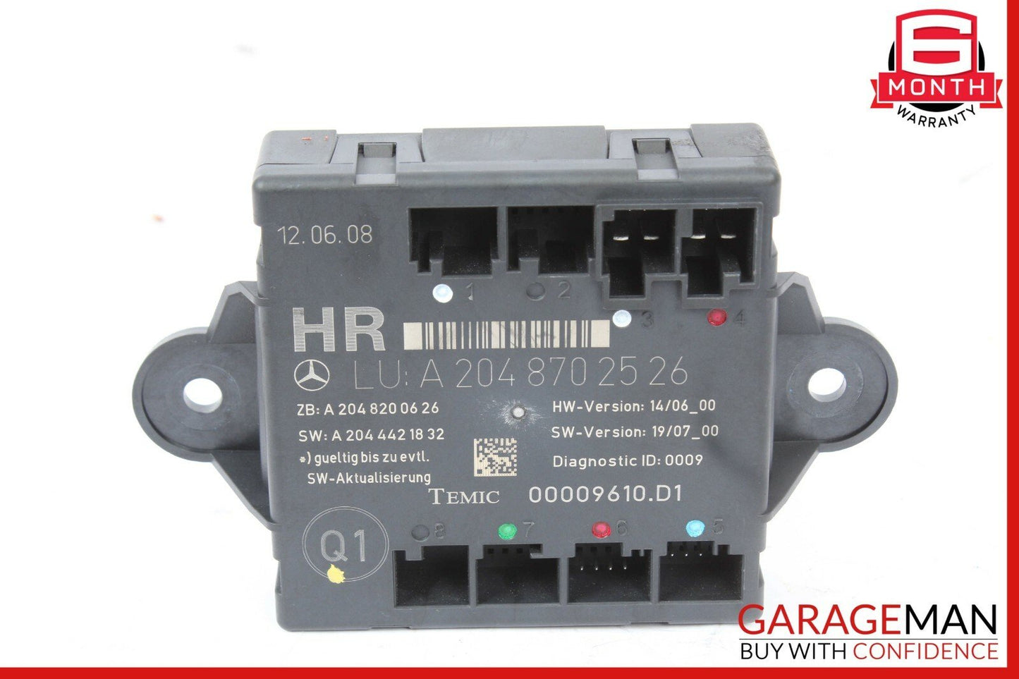 08-14 Mercedes W204 C350 Rear Right Side Door Control Module 2048702526 OEM