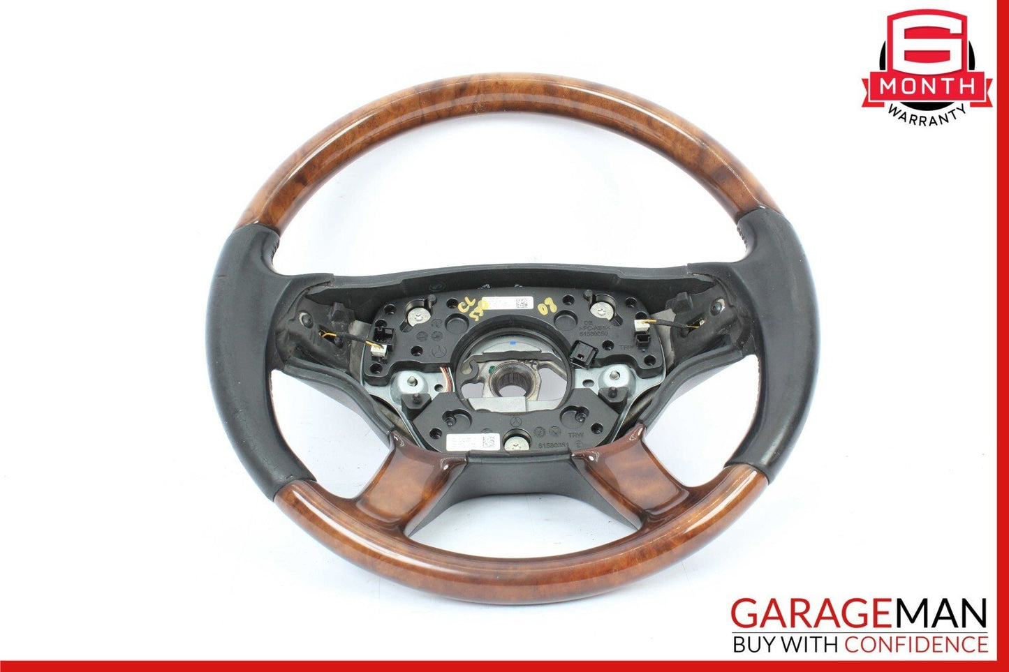 07-10 Mercedes W216 CL550 S550 4 Spoke Steering Wheel With Paddle Shifters Wood