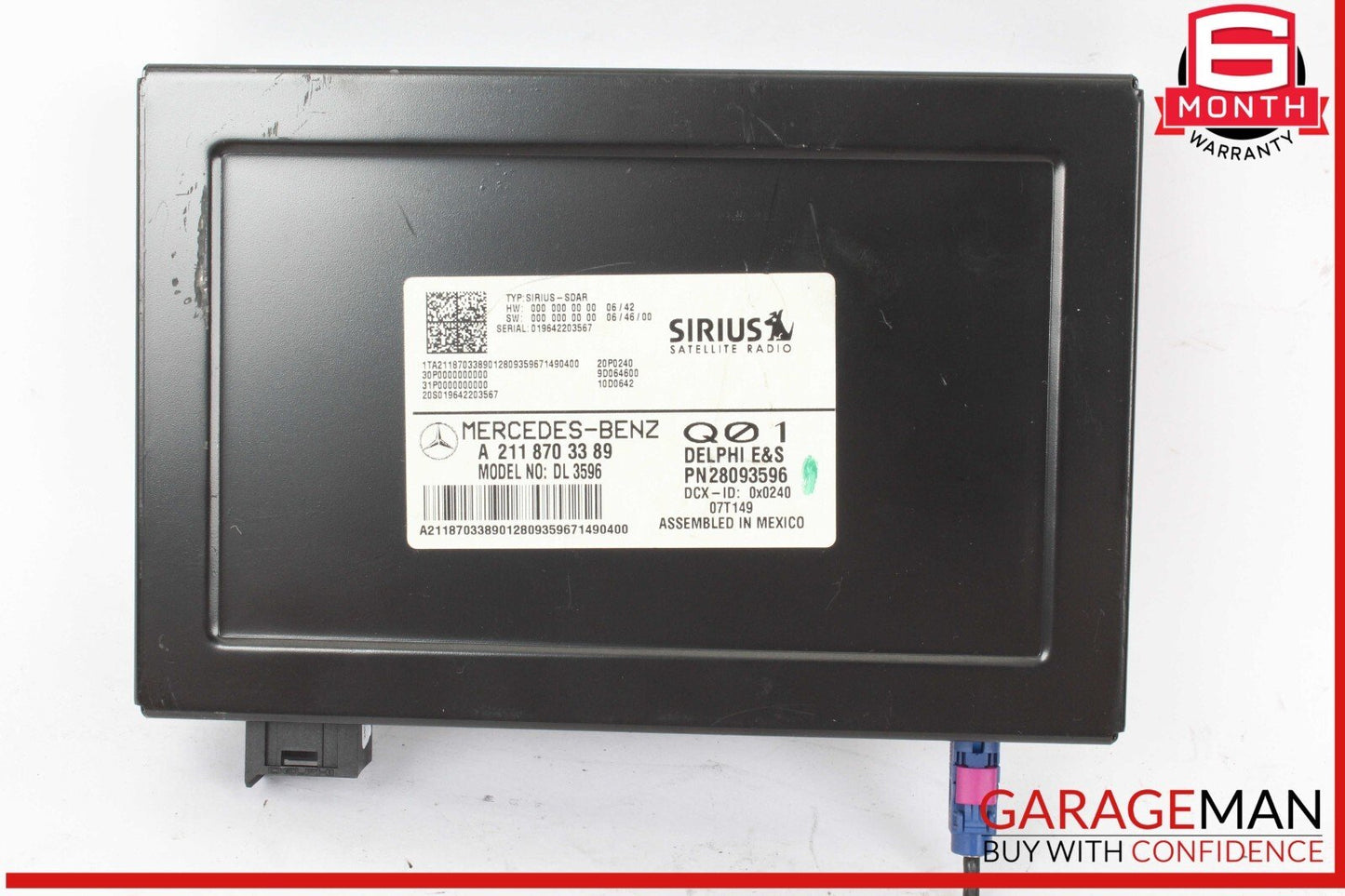 03-09 Mercedes W211 E350 GL450 Sirius Satellite Radio Receiver 2118703389 OEM