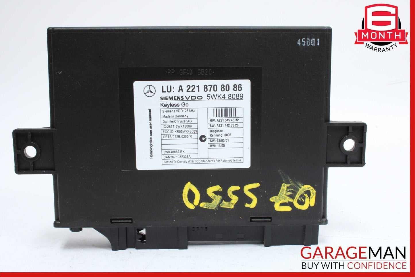 07-10 Mercedes CL600 S550 CL550 Keyless Go Control Module 2218708086 OEM